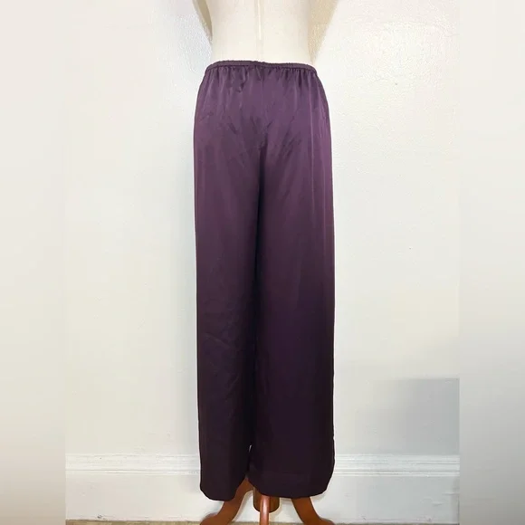 JOSIE NATORI Purple Silk Pants With Pleated Waistband - Picture 4 of 5